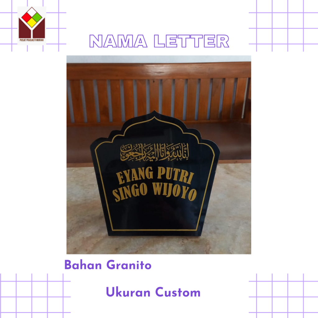 Prasasti nama makam / nama makam / papan nama