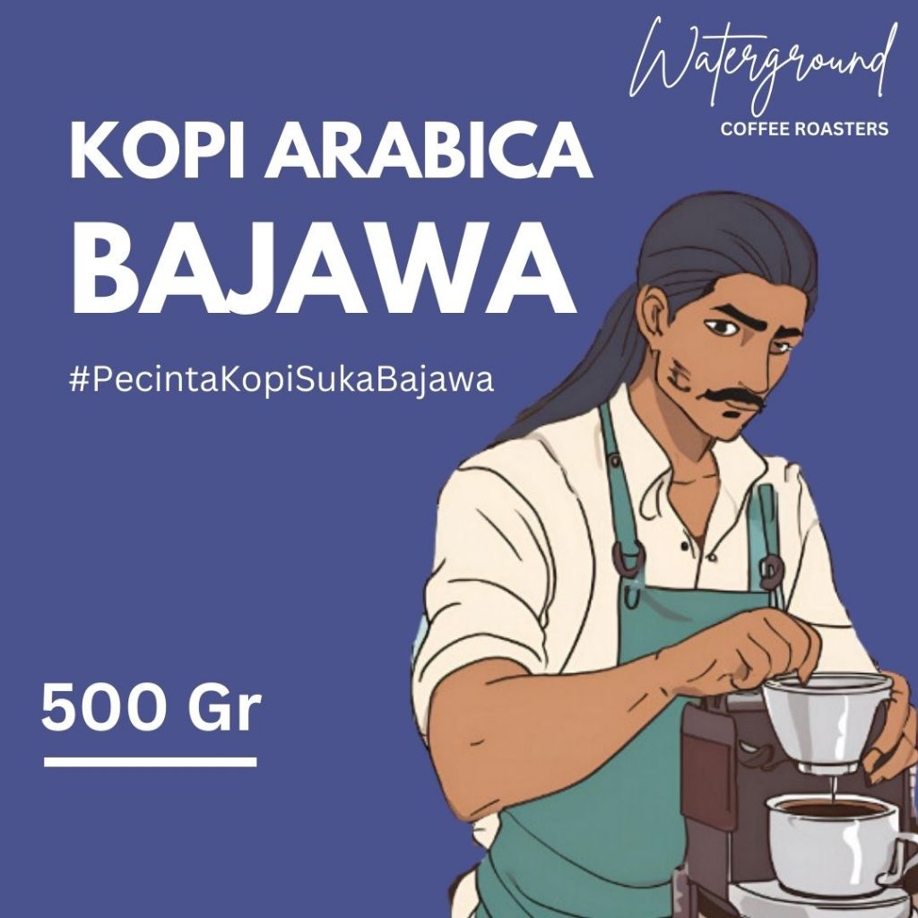 

Waterground Coffee Kopi Arabika Flores Bajawa Biji Kopi GRADE 1 Single Origin, 500 GR