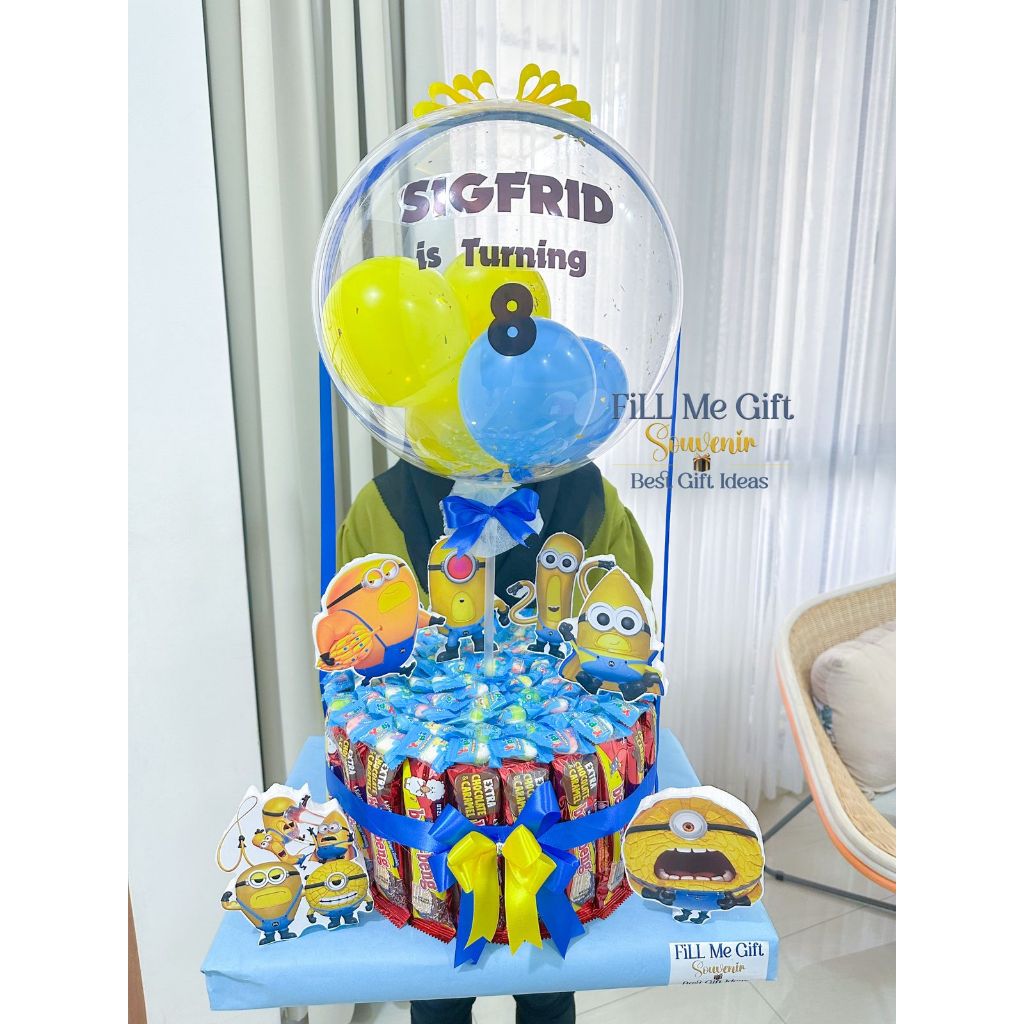 BJ - Balon Snack Topper Birthday Bertema / Tart Snack Ulang Tahun Mega Minion