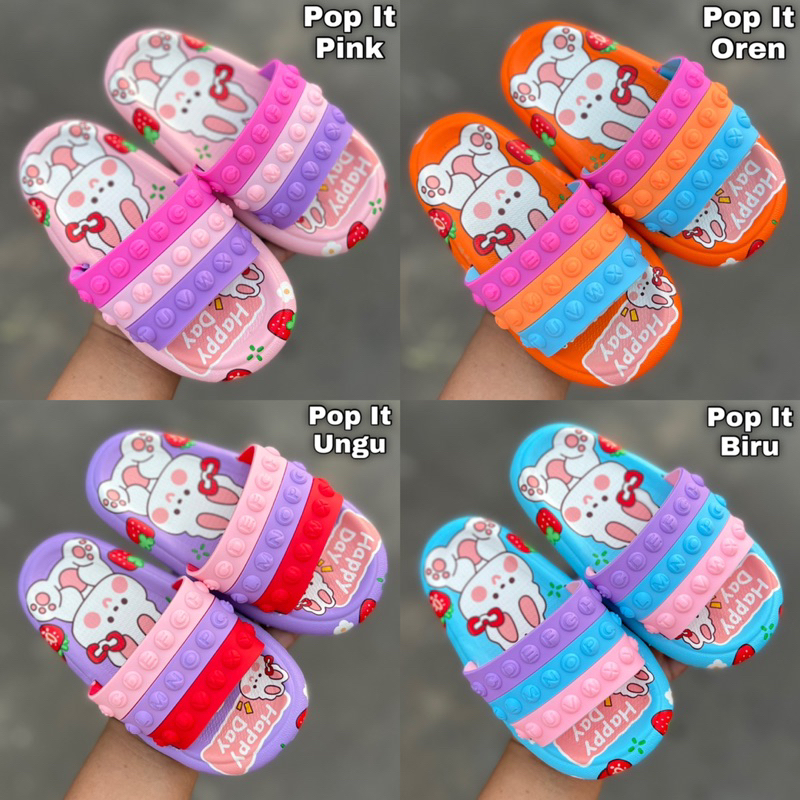 SANDAL SLOP ANAK POP IT BUNNY KELINCI LUCU