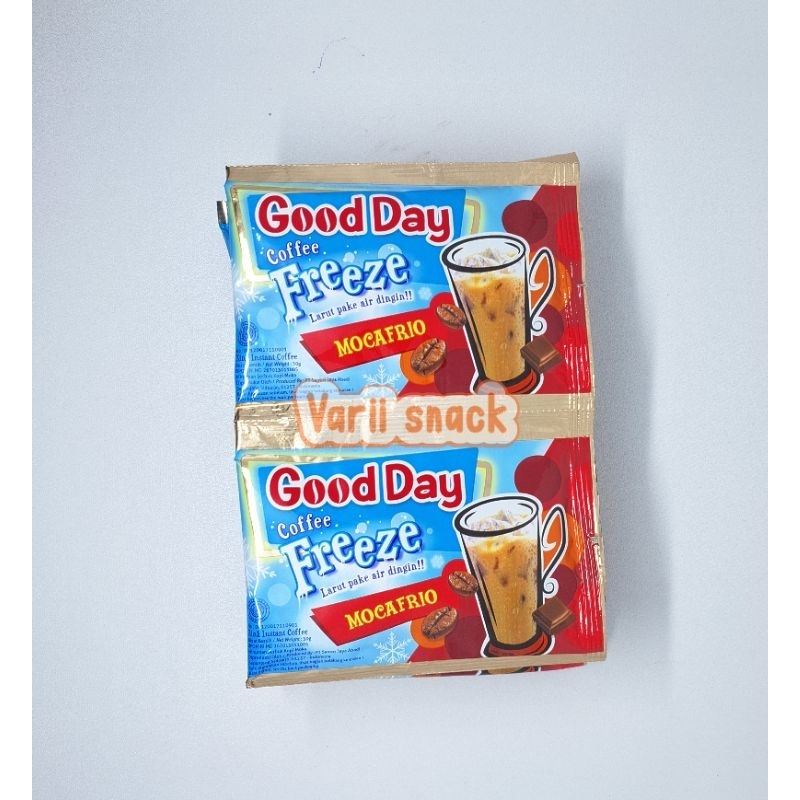 

Good Day Fereeze Mocafrio 3 in 1 Instan Coffe 1 renceng 10 pcs