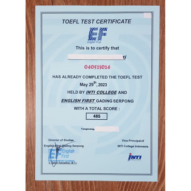

EF TOEFL ENGLISH FIRST TOEFL SERTIFIKAT TERMURAH EF TOEFL