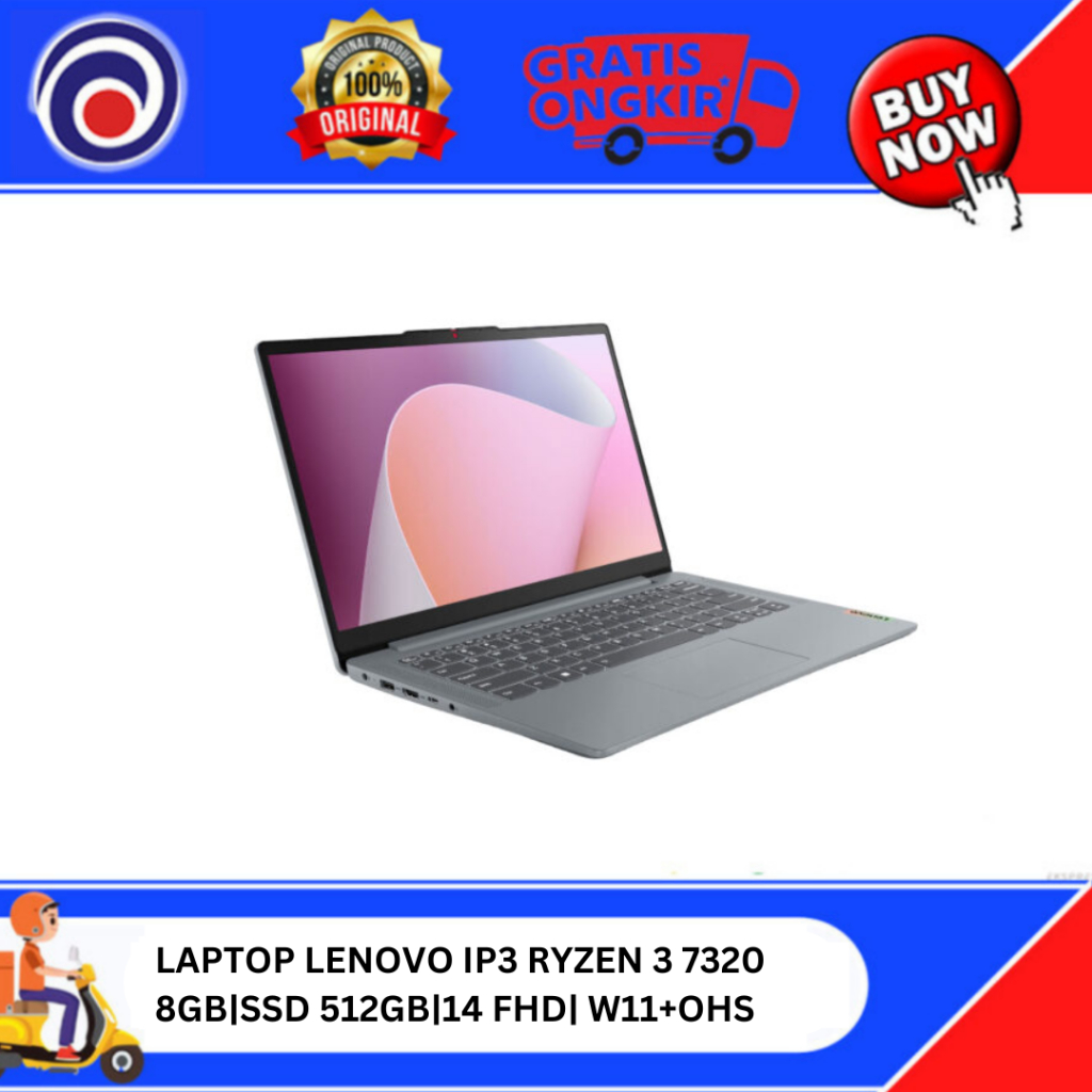 LAPTOP LENOVO IP3 RYZEN 3 7320|8GB|SSD 512GB|14 FHD| W11+OHS