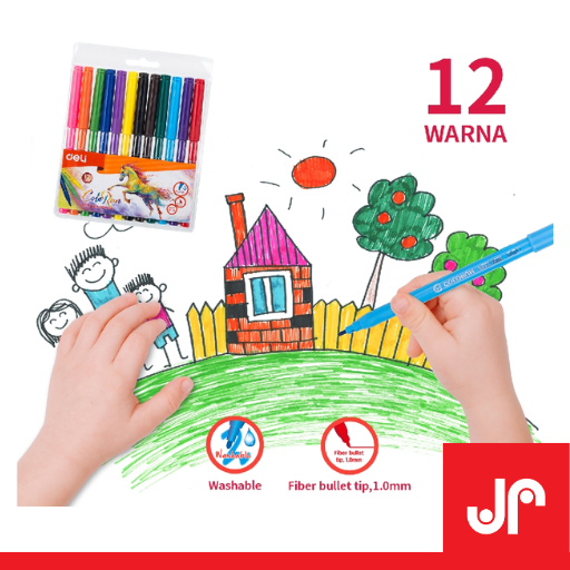 

DELI SPIDOL WARNA COLORUN FELT PENS 12 , 18, 24 WARNA / SPIDOL SEKOLAH WARNA C10003XX