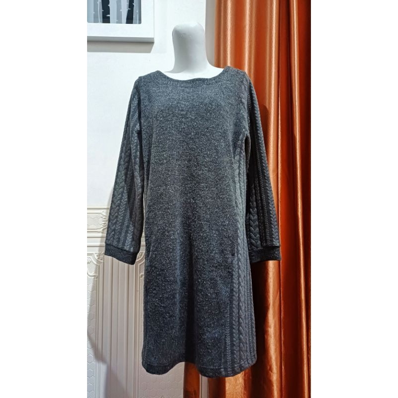 Baju Tunik Rajut Abu Global Work