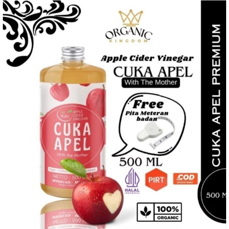 

cuka apel murni 500ml with mother tanpa bahan pengawet dan pemanis buatan