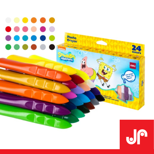 

DELI PLASTIC CRAYON MEWARNAI / CRAYON SEKOLAH ANAK KARAKTER SPONGEBOB 24 WARNA C220-24