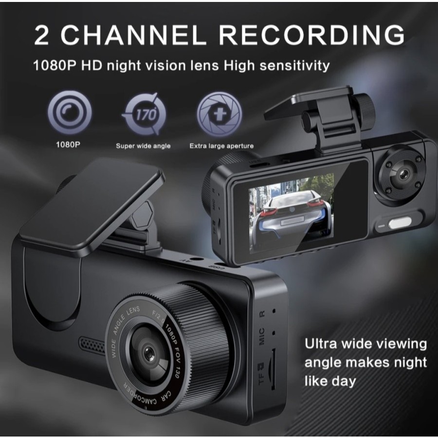 kamera mobil 2K wifi dual camera IPS 3inch dvr gps dashcam S16