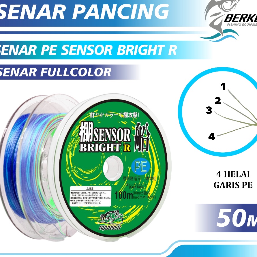 SERBA MURAH BERKLY  Tali Pancing 1m Senar Pancing PE Sensor Bright Warna Colorfull Senar Pancing 1m 
