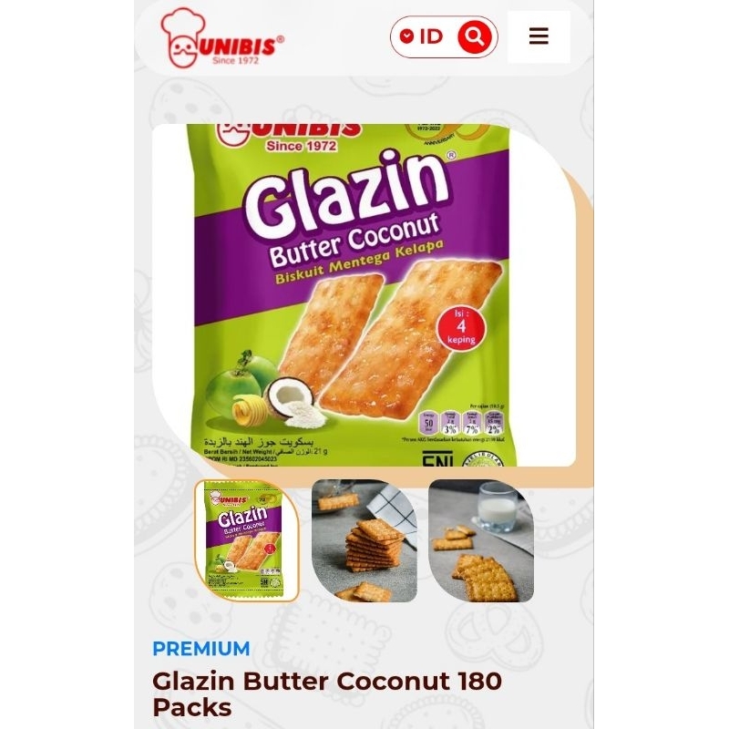 

GLAZIN BUTTER COCONUT 21GR Isi 10 Pcs