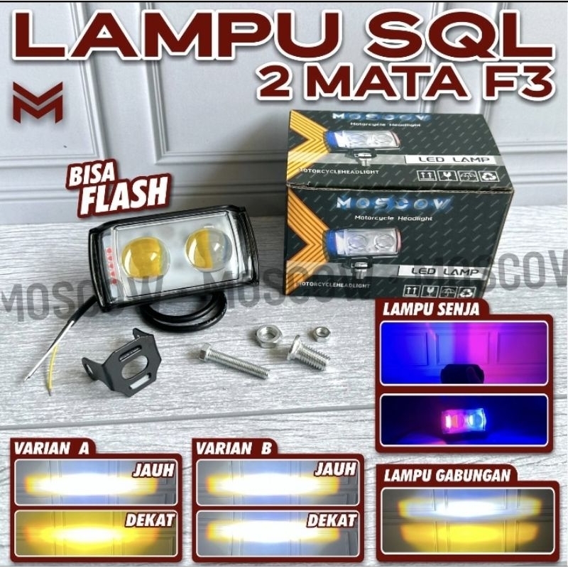 Lampu SQL 2 mata F3 + strobo