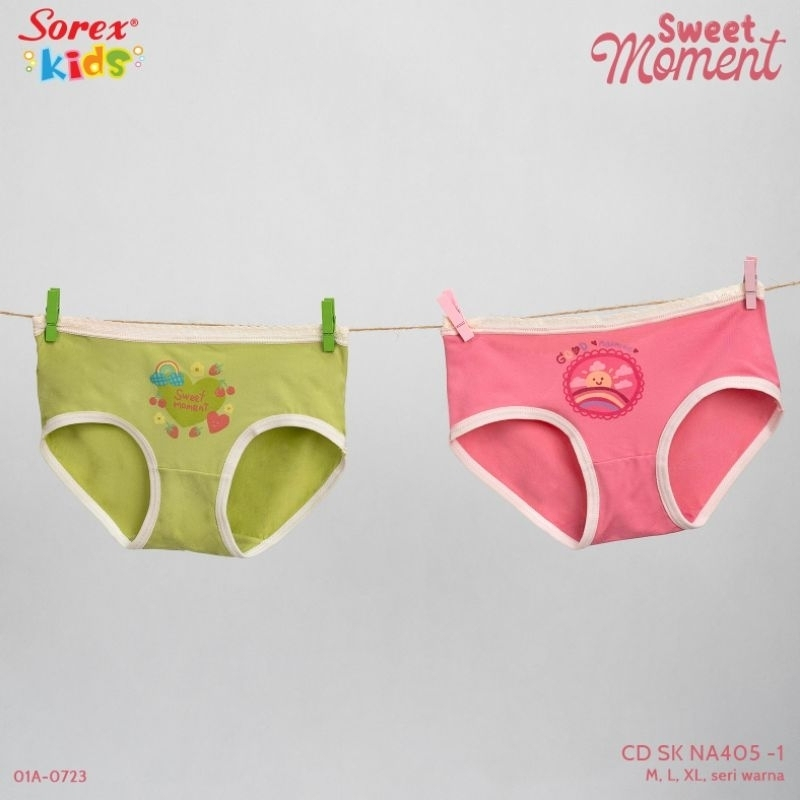 RVC75 - SOREX Celana Dalam Sempak Anak Perempuan M L XL CD Brief Anak Cewek Katun Polos Pakaian Dala
