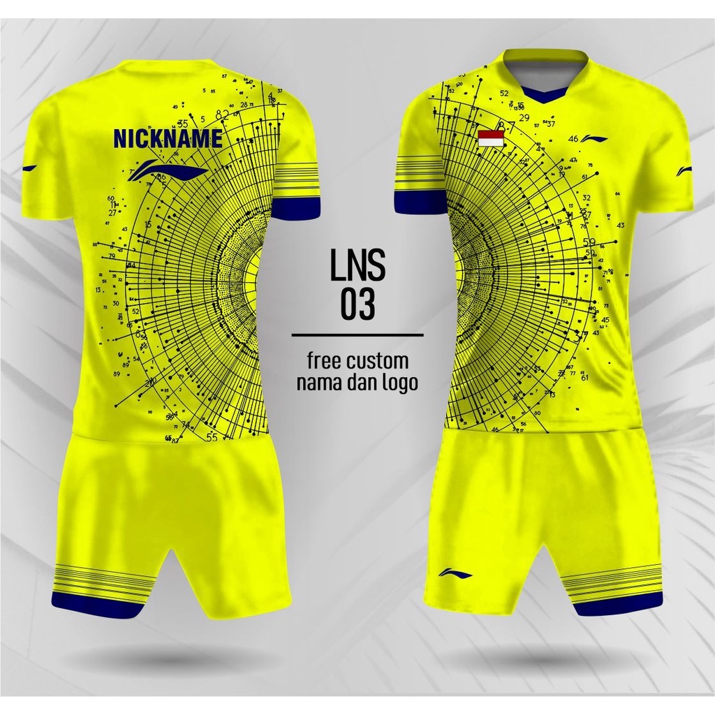 Set jersey celana bulu tangkis lining baju badminton kaos bulutangkis free custom nama dan logo