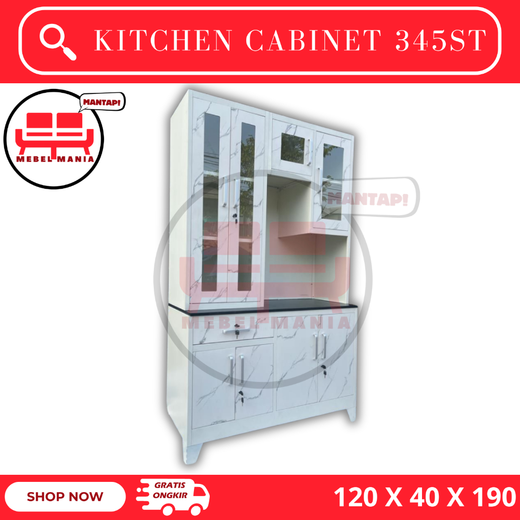 Kitchen Cabinet Besi - Kitchen Set Besi - Lemari Dapur Besi - Kitchen Set lebar 120 cm