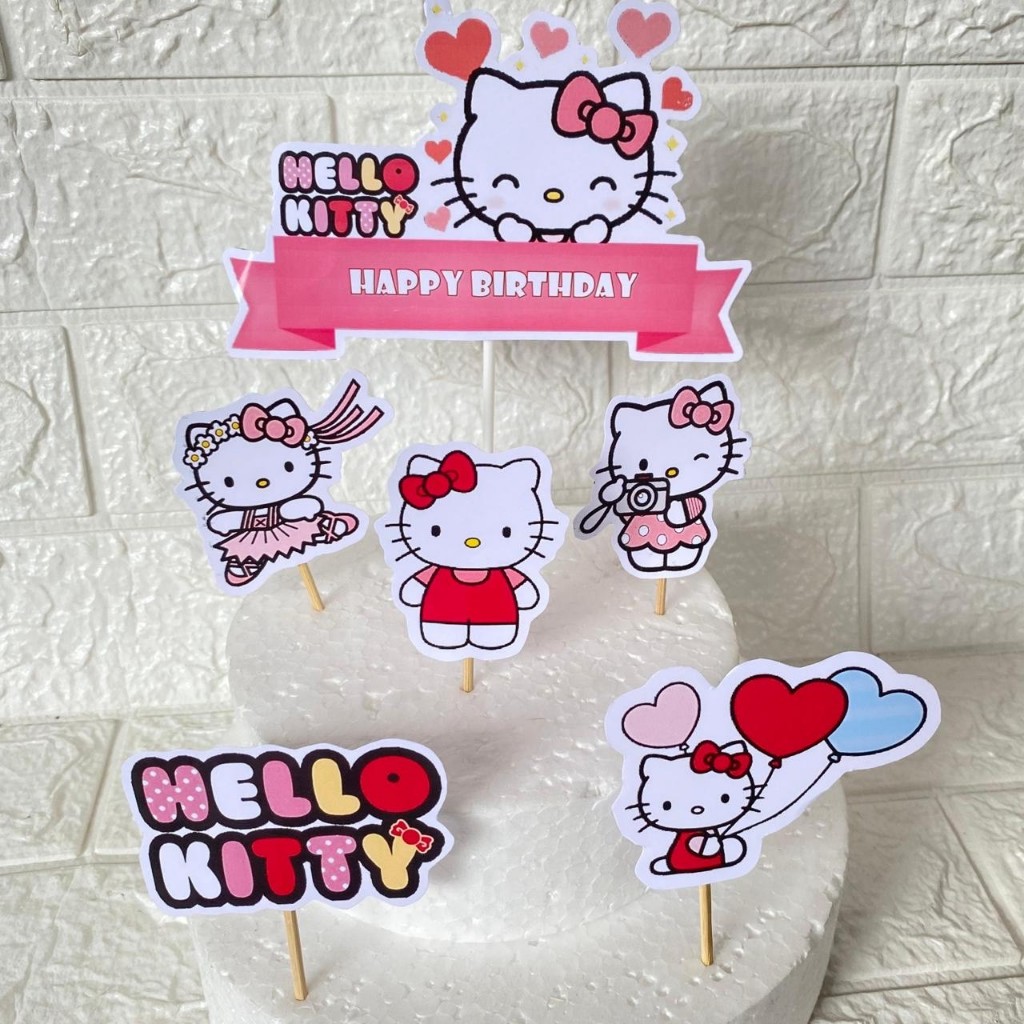 Topper Ulang Tahun Hello Kitty / Topper Cake Hello Kitty