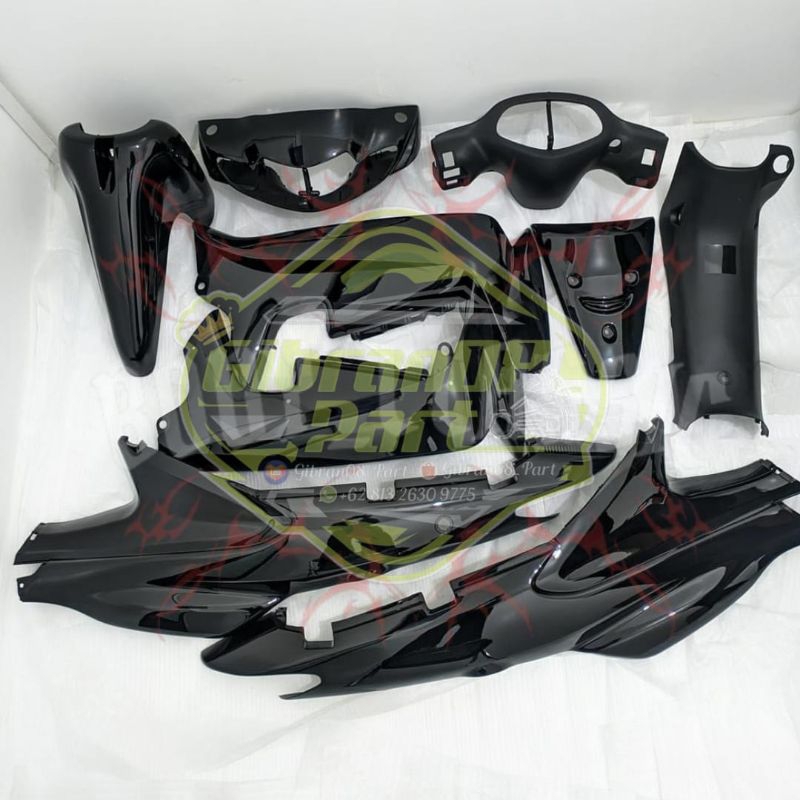 COVER BODY KASAR HALUS SUZUKI SMASH 110 LAMA BODY BODI FULLSET SMASH OLD 110 HITAM POLOS