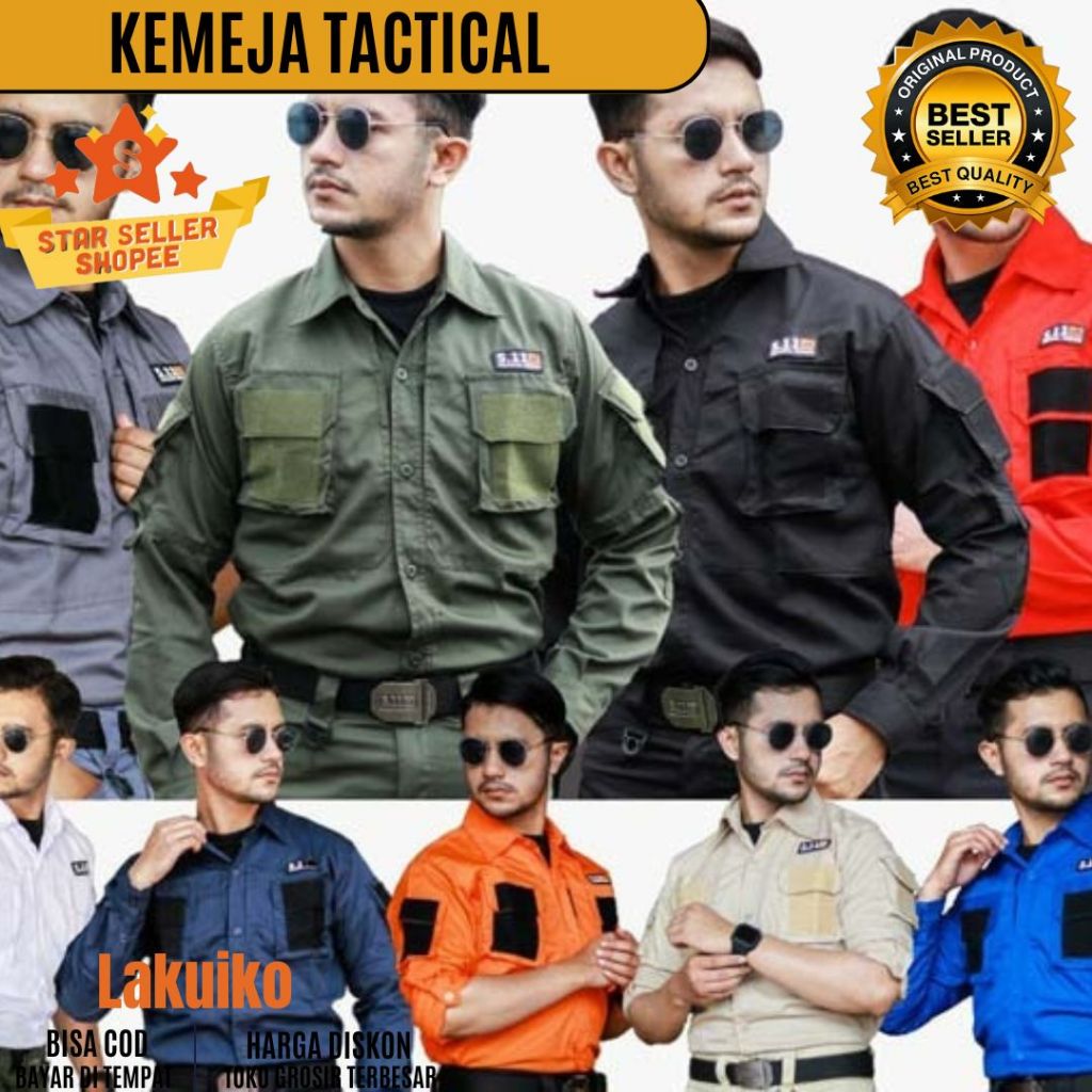 Kemeja Tactical Hunter  - Baju Tactical Dari Size Terkecil hingga Big Size M L XL XXL XXXL XXXXL 4XL