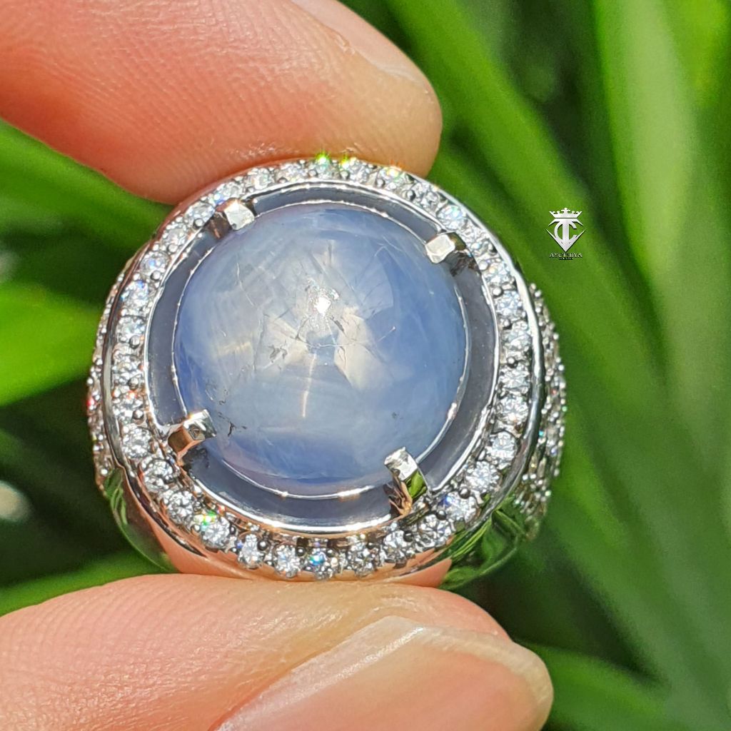 Batu Natural Round Star Blue Sapphire SriLanka No Heat Jumbo 16.22 Cts