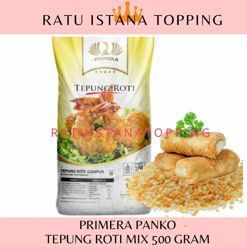 

PRIMERA PANKO TEPUNG PANIR TEPUNG ROTI MIX 500 GR BREAD CRUMBS NUGGET PISANG CRISPY