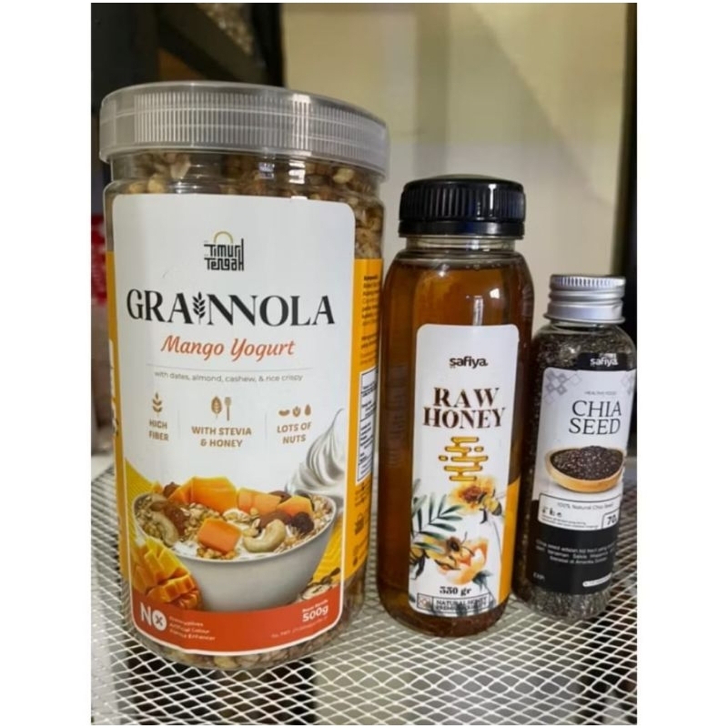 

GRANOLA TIMUR TENGAH || MADU RAW SAFIYA 350 ML || CHIASEED 70 GR