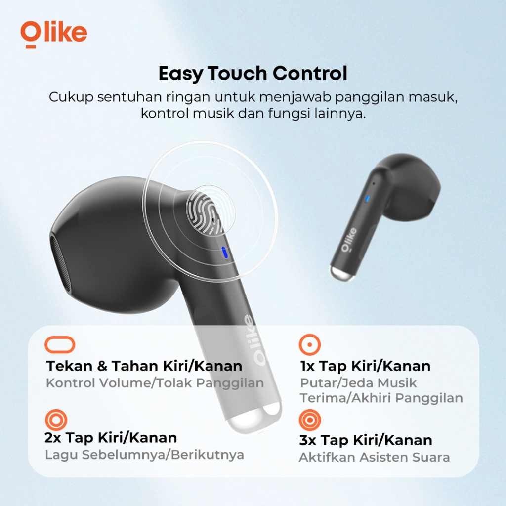 OLIKE TWS T113 38H Playing Time | True Wireless Earphones IPX4 | Headset Bluetooth V5.3 | Half-Ear S