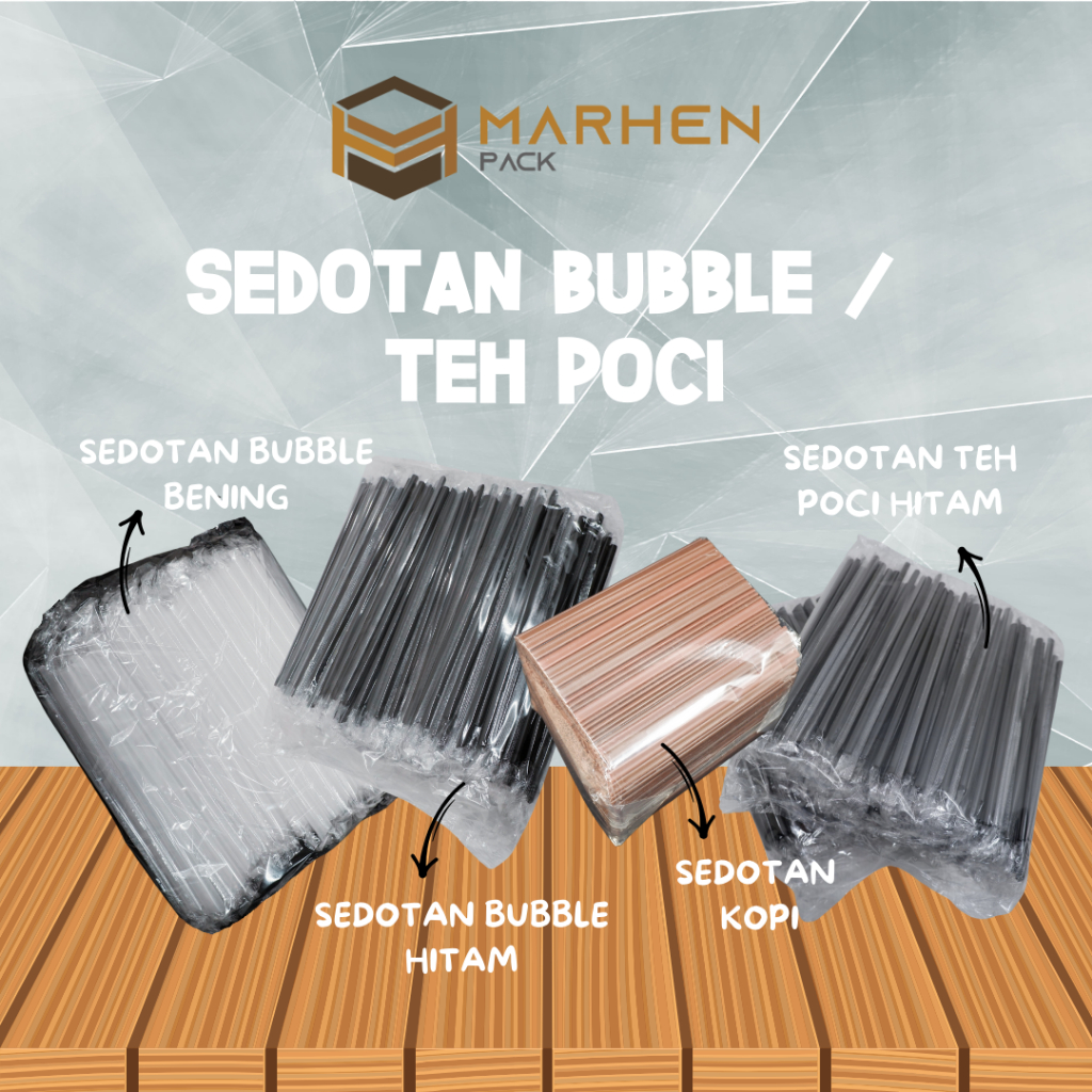 Sedotan Teh Poci 6mm / Sedotan Bubble 12mm / Sedotan Buble 12mm Higienis / Stirrer Sedotan Pipih 5mm