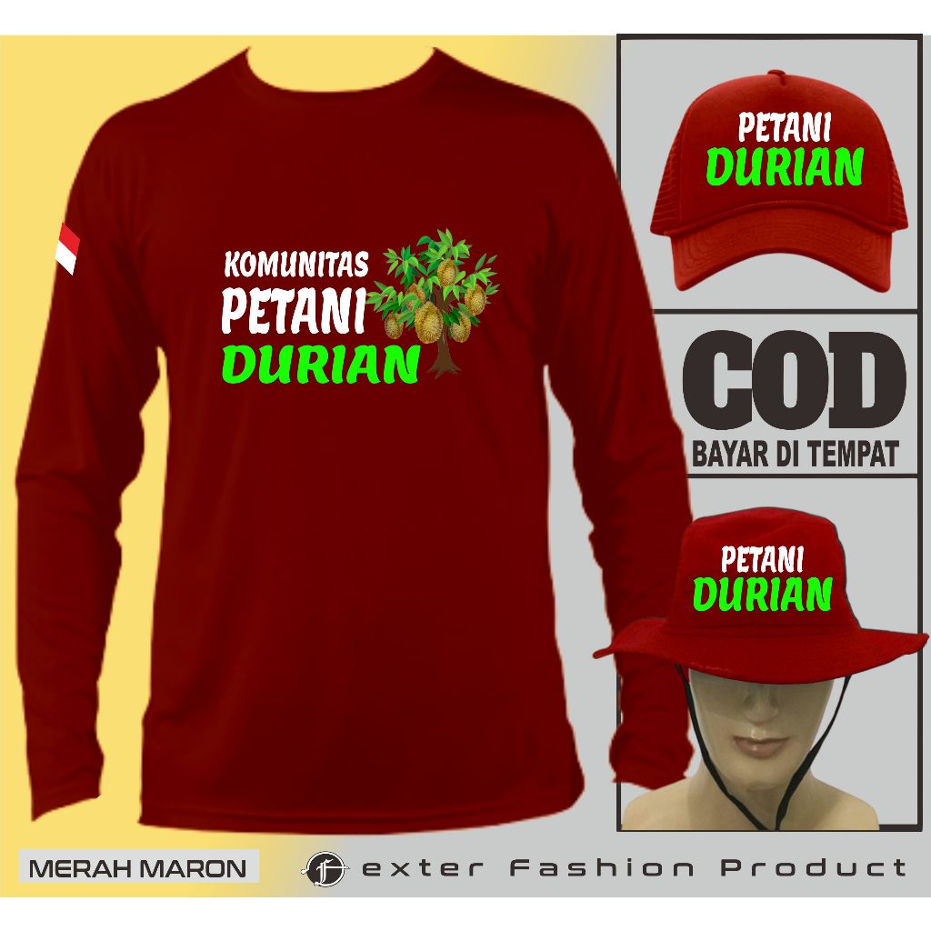 KAOS PETANI DURIAN BAJU PETANI DURIAN TERBARU BAHAN TEBAL | DEXTER STORE
