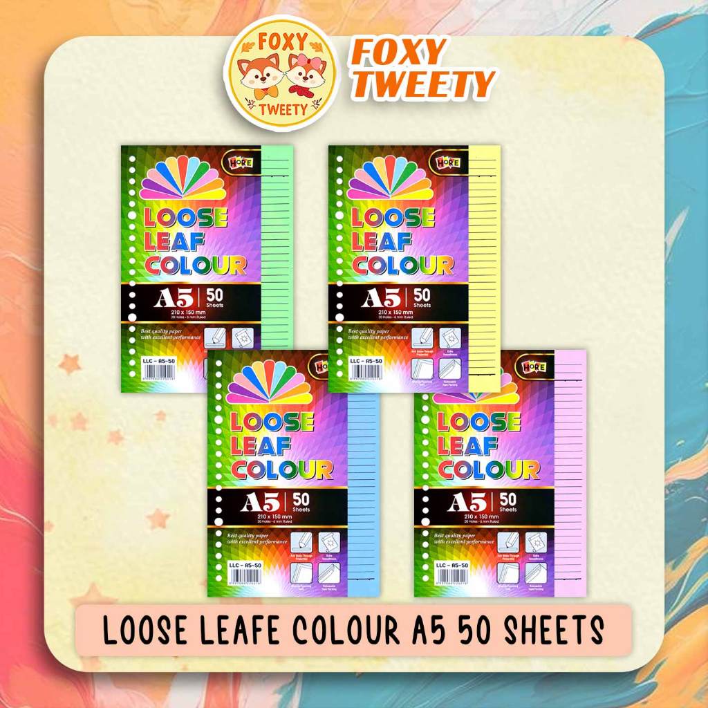 

Isi Binder Warna A5 isi 50 Lembar Loose Leaf Colour A5 Merk HORE