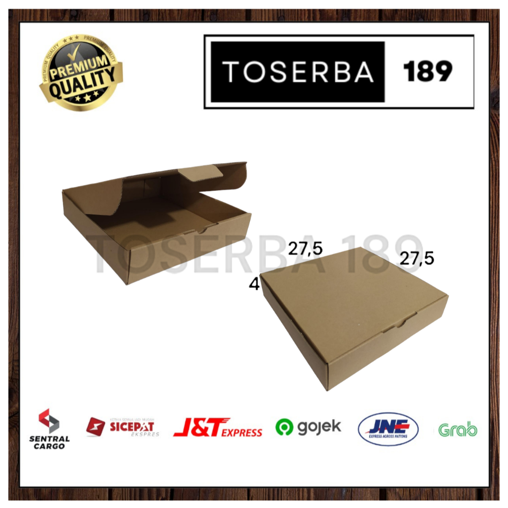 

kardus packing diecut/box pizza uk 27,5x27,5x4 cm