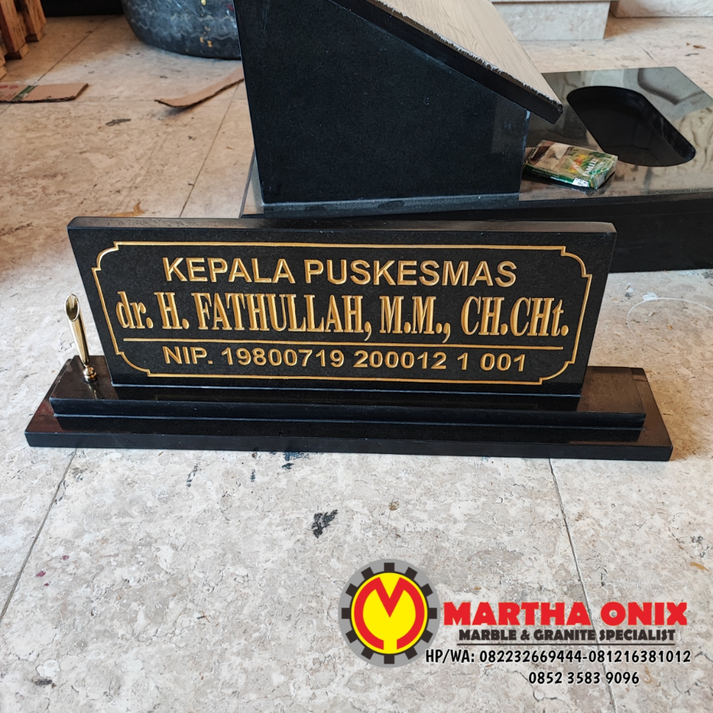 PAPAN NAMA MEJA MARMER & PEN HOLDER