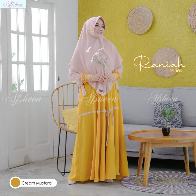 AFSHEEN | RANIAH GAMIS DRESS SET KHIMAR SYARI BUSUI MUSLIMAH DEWASA