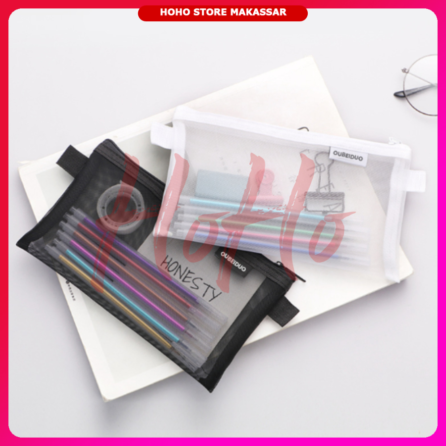 

Kotak Pensil Jaring Tempat Penyimpanan Resleting Serbaguna Tas Transparan Pouch Zipper Bag - POU24