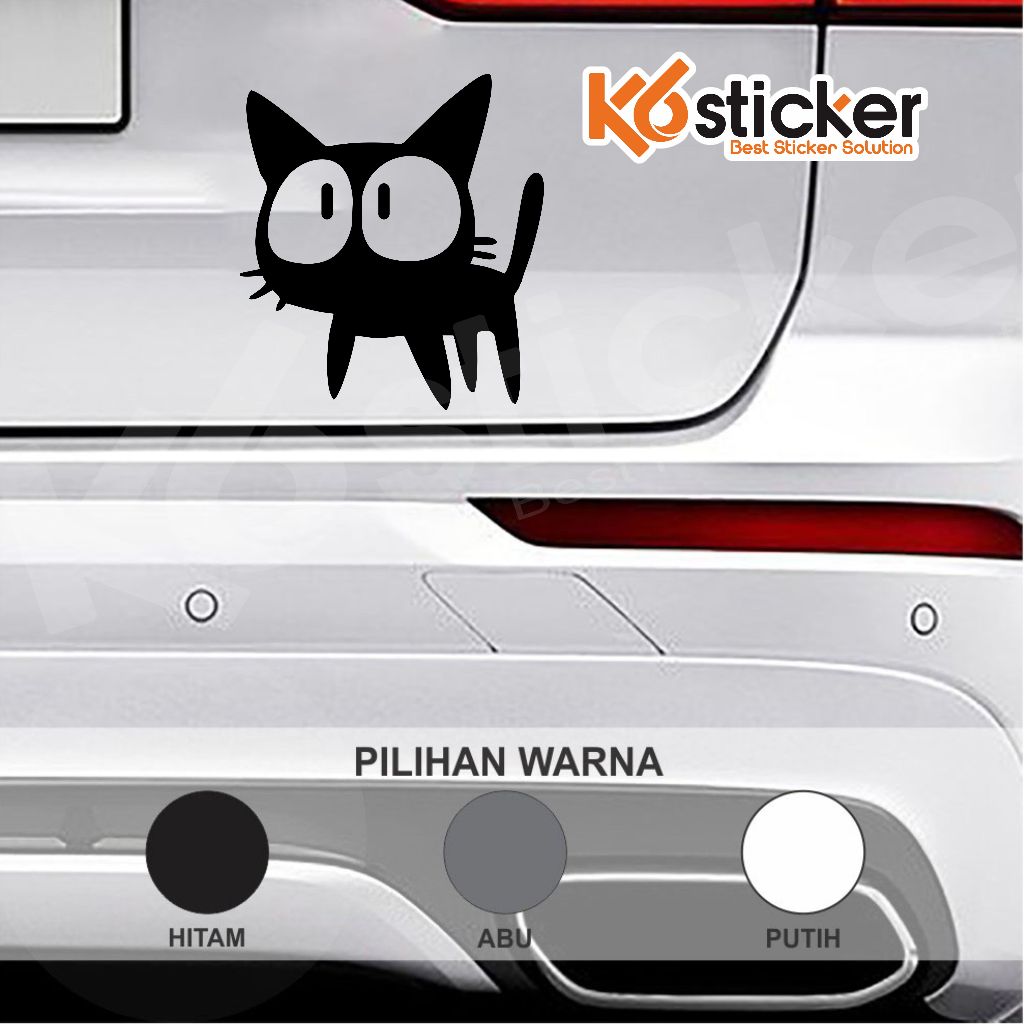 Stiker Body Mobil Kucing Kaget Mata Belo Stiker Cutting Sticker Mobil Stiker Variasi Mobil