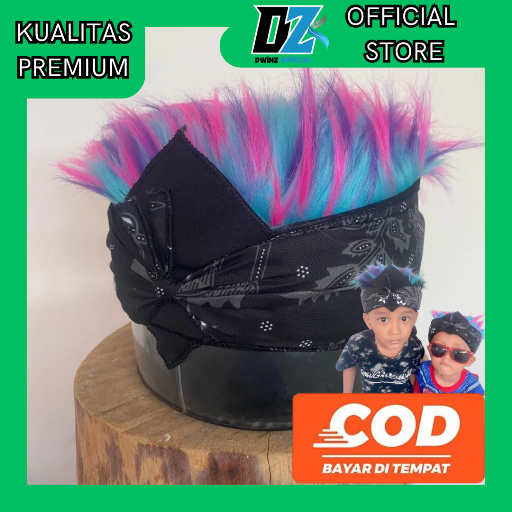 udeng rambut palsu anak garansi premium topi rambut palsu anak