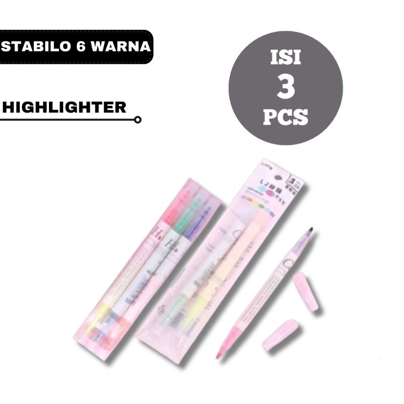 

Stabilo Highlighter Marker Pen Stabilo 2 Arah Warna Isi 3 Pcs 6 Warna Alat Sekolah Penanda Tulisan A132