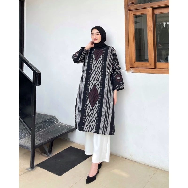 [ Ready Stock ] Tunik Tenun Ikat Etnik Motif Toraja OT89