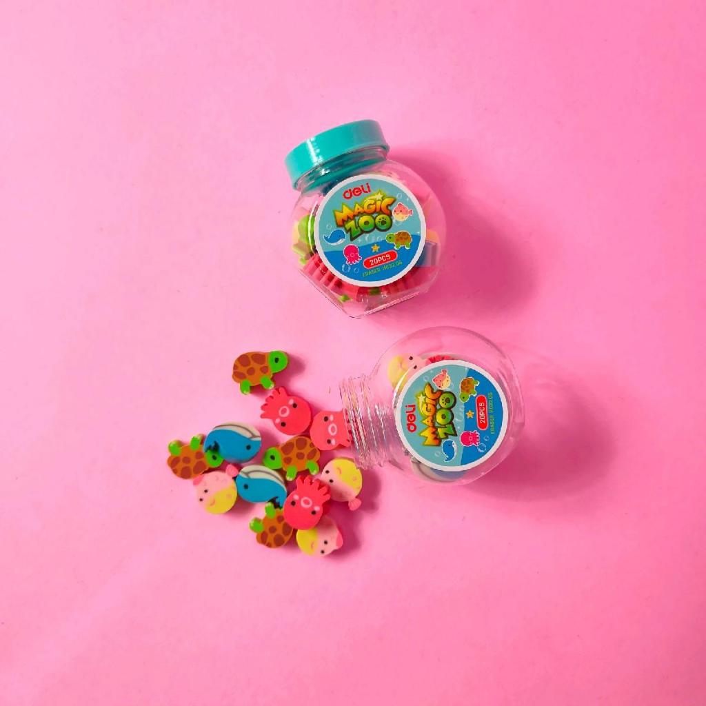 

1 Pak Penghapus Pensil Deli Magic Zoo stationery tulis