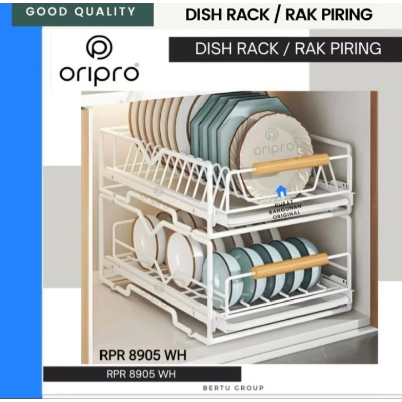 RAK PIRING DALAM KITCHEN SET STAINLESS TEMPAT BUMBU DAPUR BOTOL MANGKOK REL LACI WHITE PUTIH ORIPRO