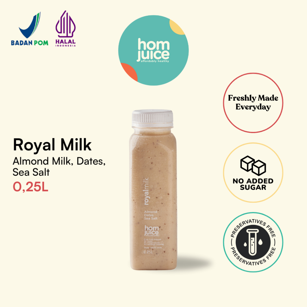 

Homjuice - Royal Milk 250 ml (Cold-Pressed Juice/Jus/Detox)