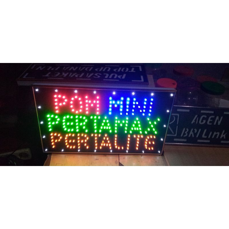 Lampu tulisan POM MINI PERTAMAX PERTALITE