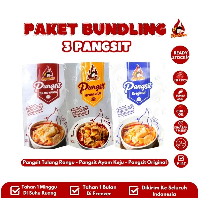 

Paket 3 Varian Rasa Pangsit Nyai Mercon