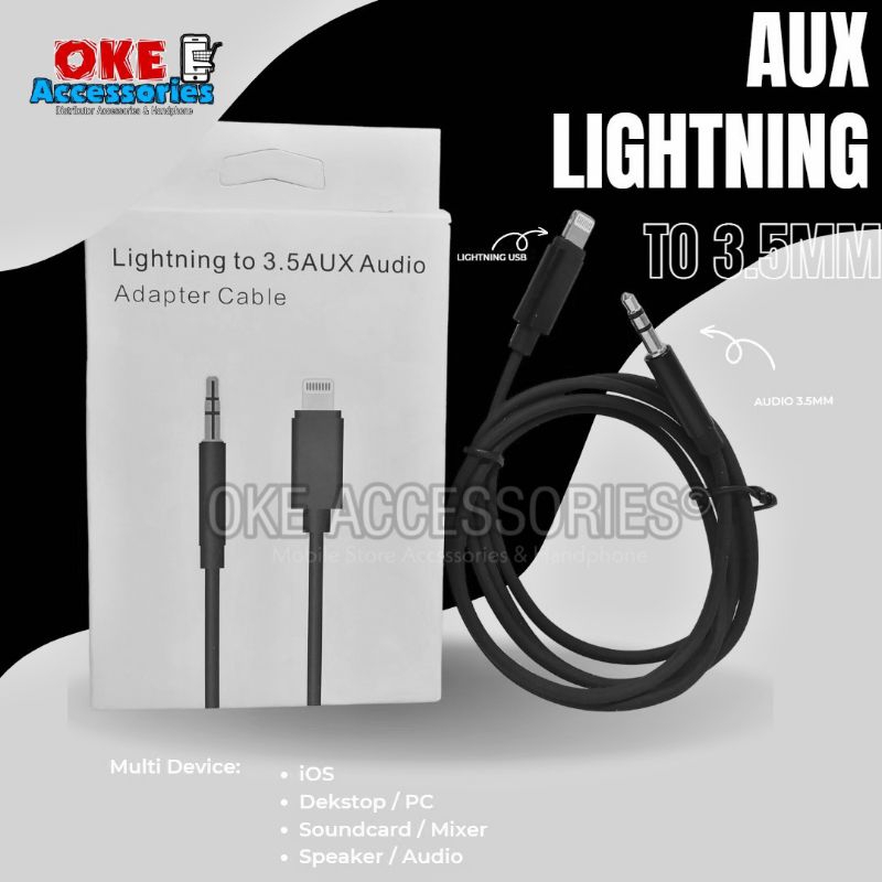 Kabel Adapter Audio Iphone/Lightning / Kabel Lightning To Aux