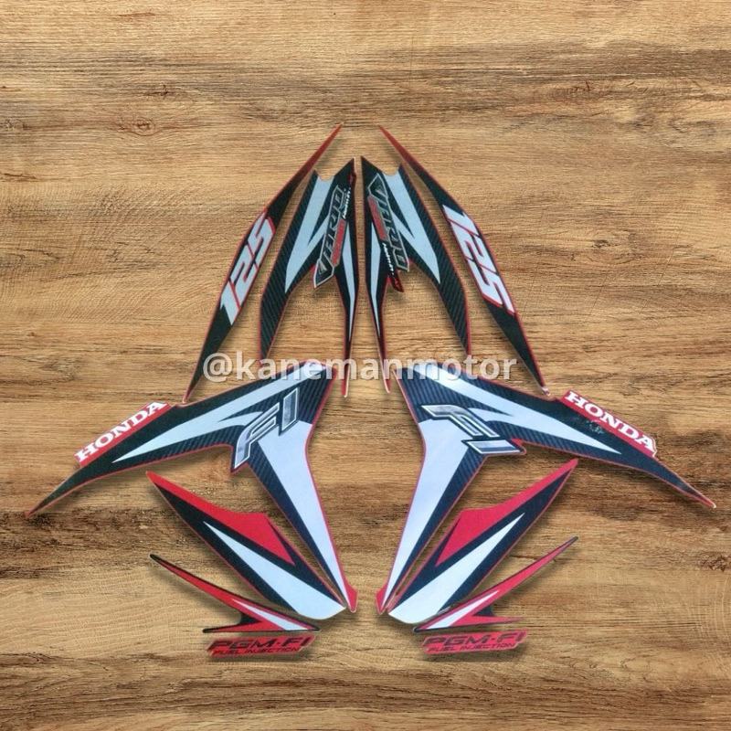 Stiker Striping Motor VARIO TECHNO 125 2012 Warna Merah Sticker Lis Body Standar