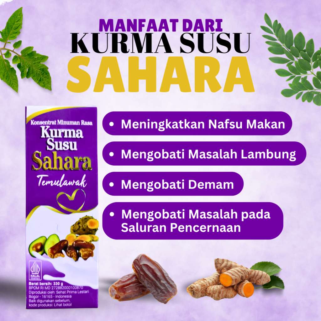 

Sari kurma Susu SAHARA Temulawak minuman konsentrat penambah nafsu makan