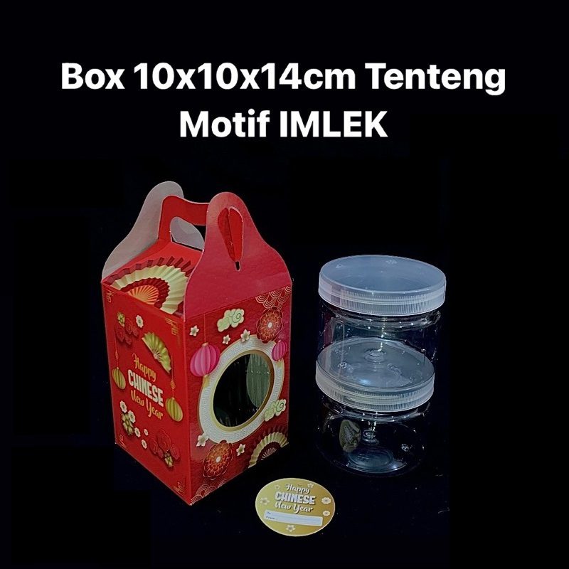 

( 5 pcs ) Kotak Box Jinjing Hampers Imlek Dus Tenteng 10x10x14 cm Muat 1 Toples Tabung 800ml