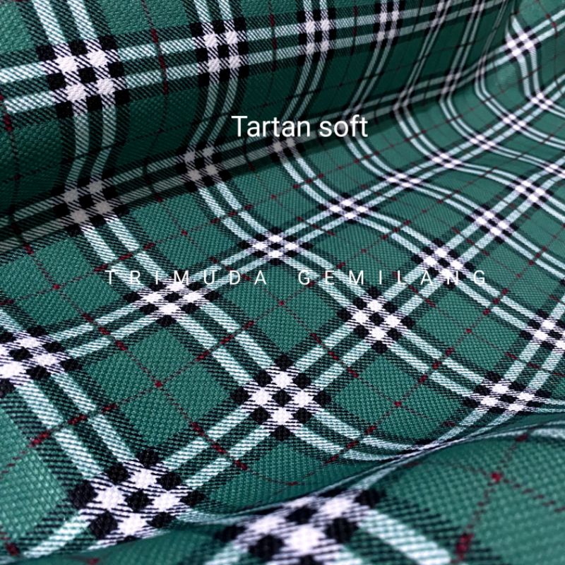 Bahan Kain Jok Mobil Motif Tartan Warna Hijau Rekomendasi Stok Terbatas