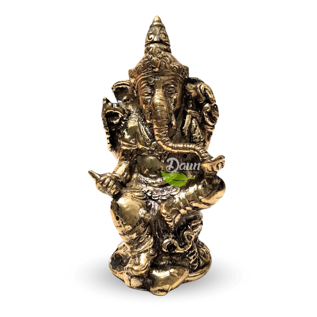 Patung Ganesha Berdiri Kuningan | Brass Decoration | Pajangan Rumah