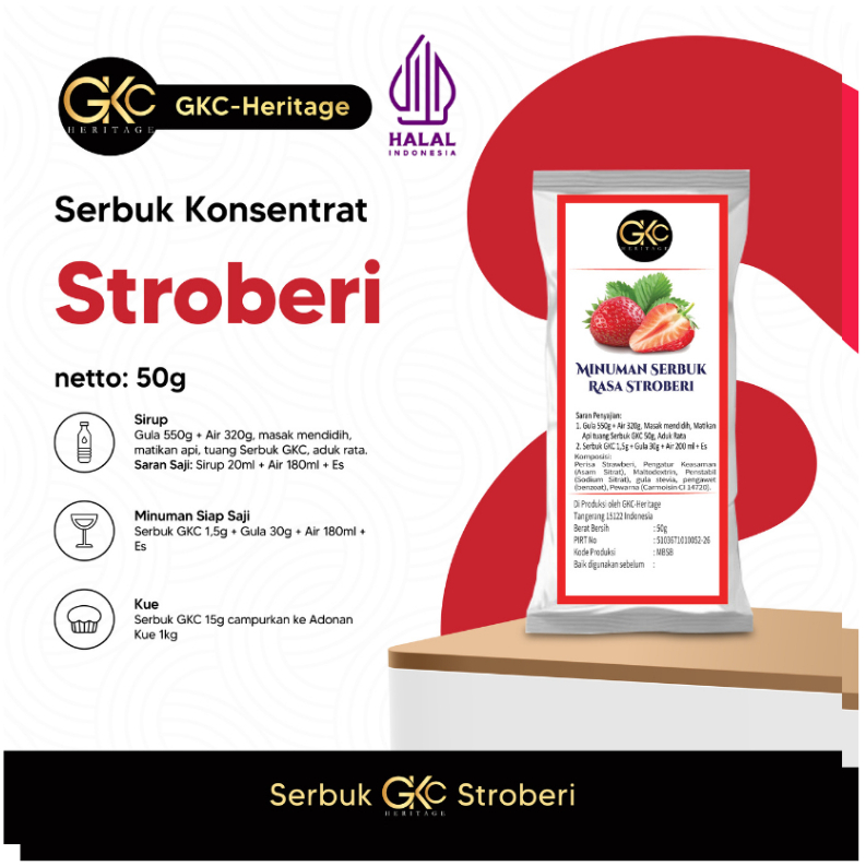 

GKC Heritage Bubuk/Serbuk Minuman Strawberry 50gr Powder