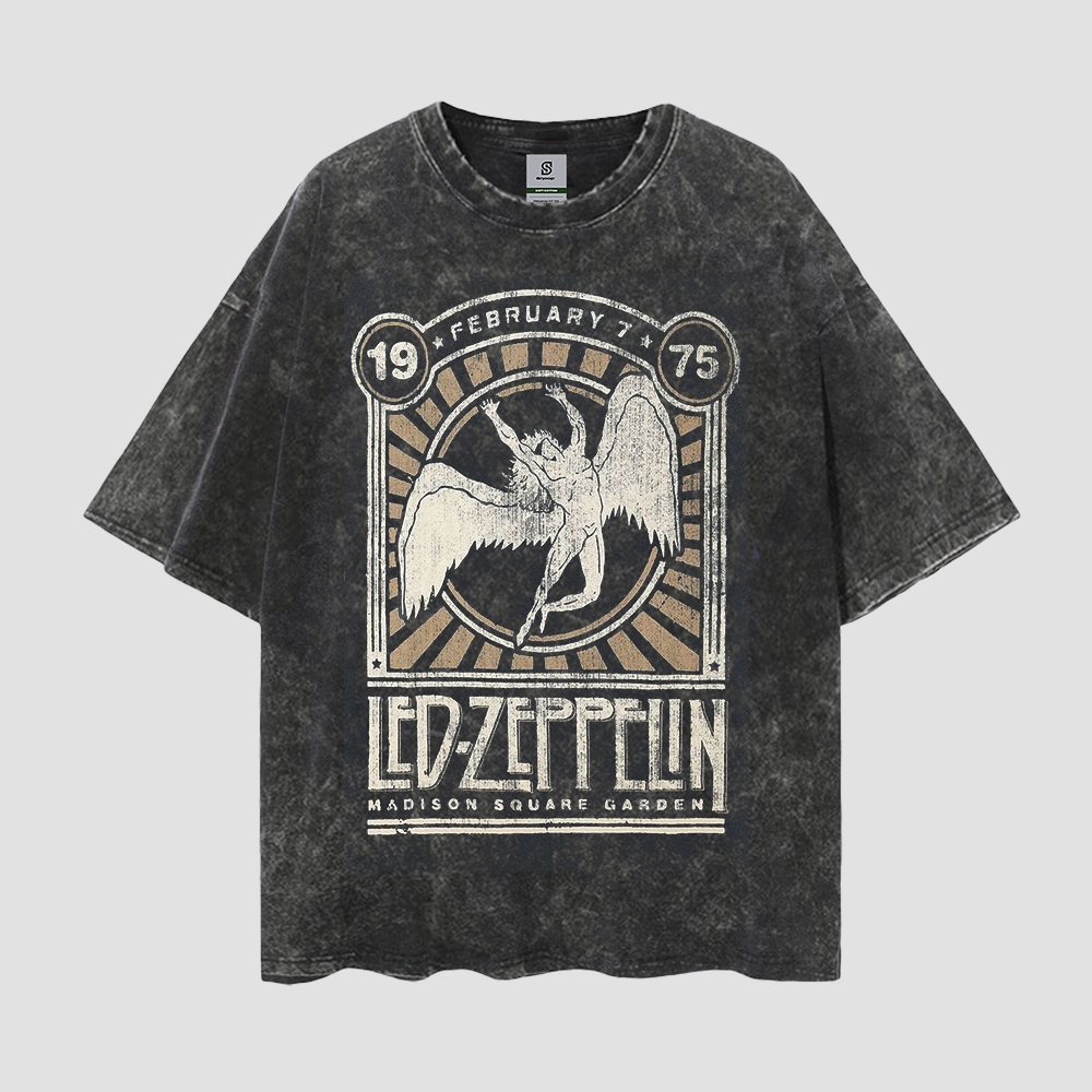 Led Zeppelin Madison Square Garden Vintage Style Oversize Washed Tee