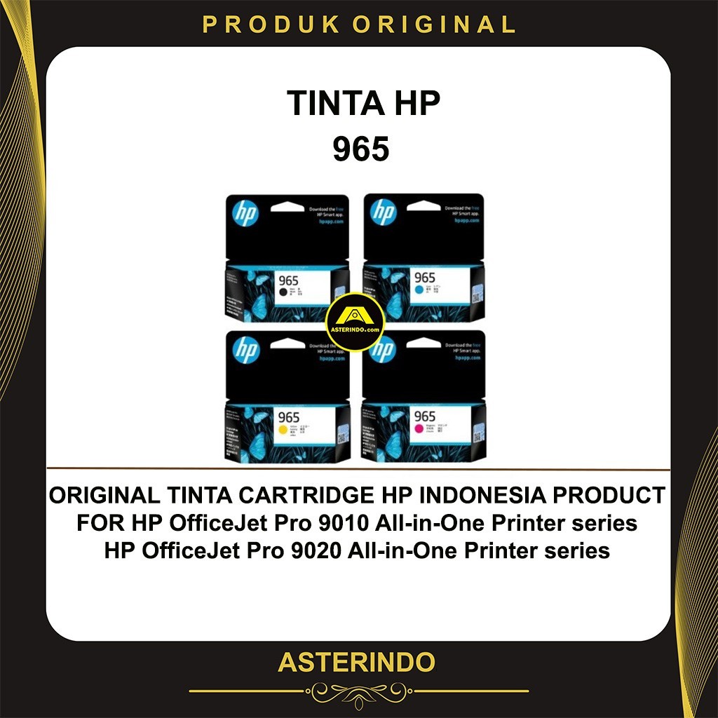 Cartridge HP 965 Tinta Printer Black Cyan Magenta Yellow HP965 Original Produk
